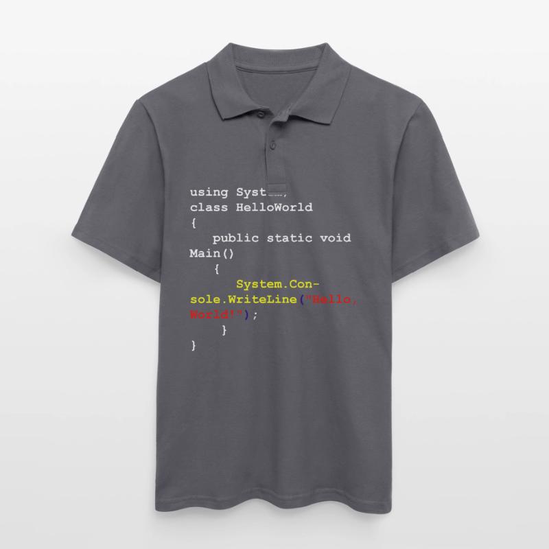 Hello World C # Sharp developer program gift Men's Polo Shirt