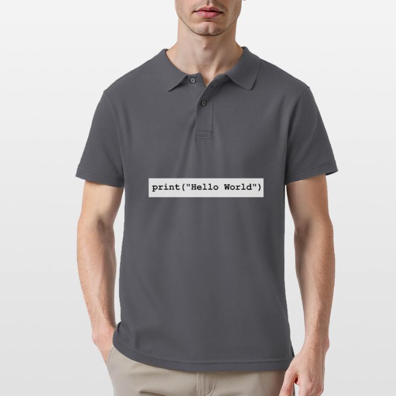 Hello World Python Entwickler Programm Geschenk Männer Poloshirt