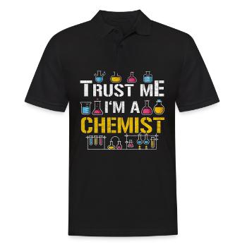 Vertrau mir ich bin Chemiker - Männer Poloshirt - Schwarz - Vorne - Kai (181cm)