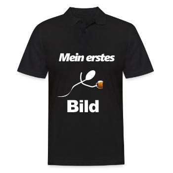 Ma première image de sperme avec une bière - Polo Homme - noir - Devant - Kai (181cm)