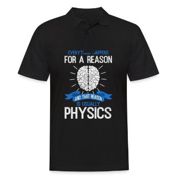 Physik - Männer Poloshirt - Schwarz - Vorne - Kai (181cm)