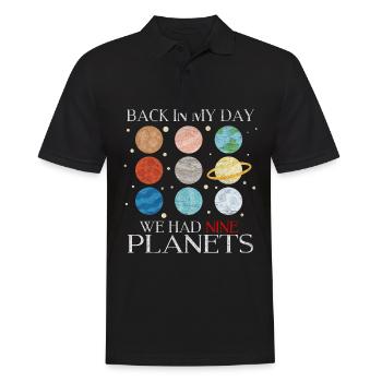 Planet Pluto - Men's Polo Shirt - black - Front - Kai (181cm)