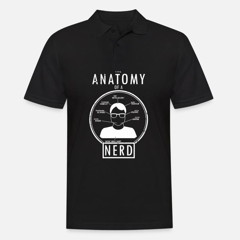 Anatomie eines Nerds - Männer Poloshirt - Schwarz
