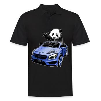 panda im auto geschenkidee - Männer Poloshirt - Schwarz - Vorne - Kai (181cm)