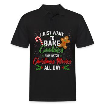 Cookies Christmas Christmas greeting gift Xmas - Men's Polo Shirt - black - Front - Kai (181cm)