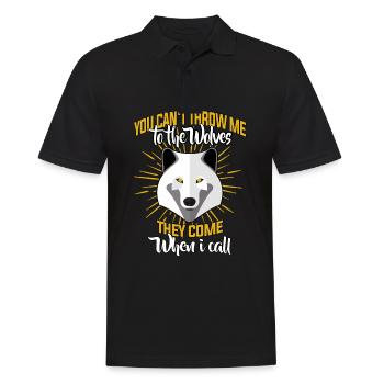 Wolf Wölfe - Männer Poloshirt - Schwarz - Vorne - Kai (181cm)