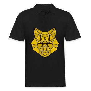 Wolf Polygon Wölfe - Männer Poloshirt - Schwarz - Vorne - Kai (181cm)
