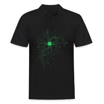 Informatiker Geschenk für Nerds und Computerfreaks - Männer Poloshirt - Schwarz - Vorne - Kai (181cm)