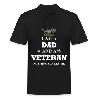 Papa & Vétéran, Soldat, Militaire, Meilleur Papa - Polo Homme - noir - Devant - Kai (181cm)