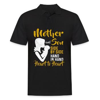 Mutter und Sohn - Männer Poloshirt - Schwarz - Vorne - Kai (181cm)