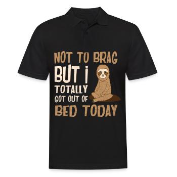 énonciations drôles paresseux animaux images la paresse - Polo Homme - noir - Devant - Kai (181cm)
