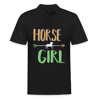 Cheval animaux équitation cheval fille cheval dire - Polo Homme - noir - Devant - Kai (181cm)