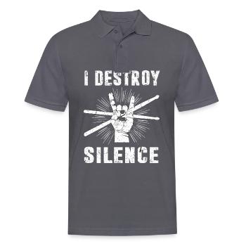 Rockmusik Rocknroll Schlagzeug Drums Schlagzeuger - Männer Poloshirt - Anthrazit - Vorne - Nico (186cm)