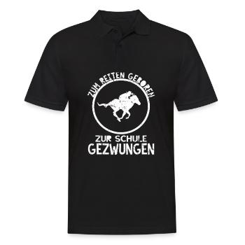 Reiten Pferde Reitsport Pferdereiten Reitverein - Männer Poloshirt - Schwarz - Vorne - Kai (181cm)