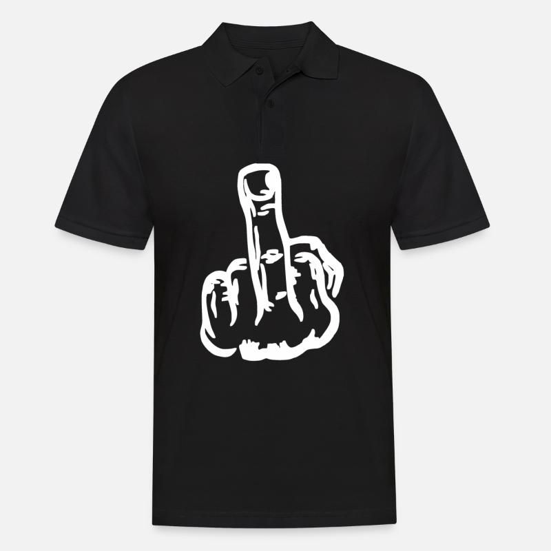 Mittelfinger - Männer Poloshirt - Schwarz