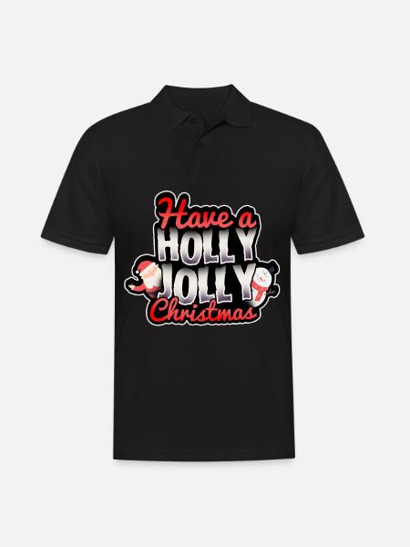 Holly jolly noël joyeux noël père noël - Polo Homme - noir
