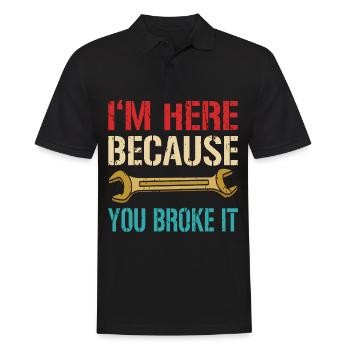 Mechaniker - Männer Poloshirt - Schwarz - Vorne - Kai (181cm)
