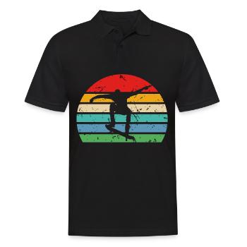 Skateboarder Skateboard Skate Skater Retro - Männer Poloshirt - Schwarz - Vorne - Kai (181cm)