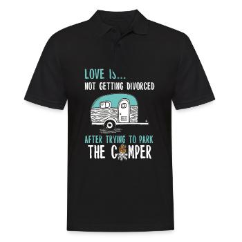 Camper Camping caravanes feux de camp - Polo Homme - noir - Devant - Kai (181cm)