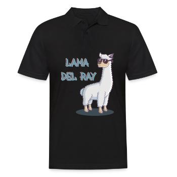 Lama (Alpaka) Del Ray dunkel - Männer Poloshirt - Schwarz - Vorne - Kai (181cm)