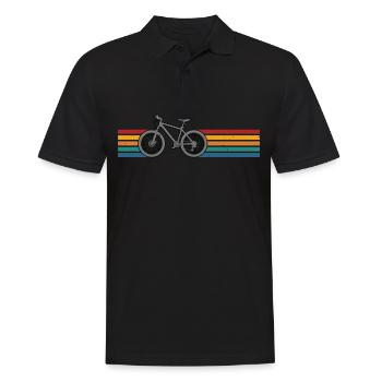 Bicycle Biking Retro Mountain biker - Men's Polo Shirt - black - Front - Kai (181cm)