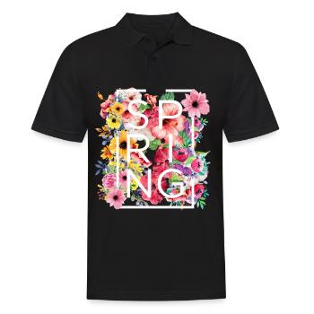 Frühling - Männer Poloshirt - Schwarz - Vorne - Kai (181cm)