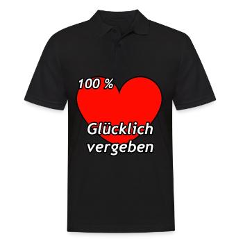 100 Prozent Glücklich vergeben Beziehungsstatus - Männer Poloshirt - Schwarz - Vorne - Kai (181cm)