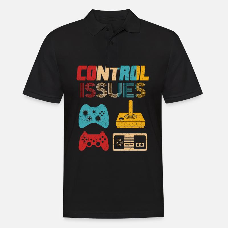 Retrogaming Gamer Gaming Controller Joystick - Männer Poloshirt - Schwarz