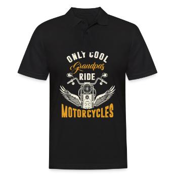 Opa Motorrad Biker Motorradfahrer Grossvater Opi - Männer Poloshirt - Schwarz - Vorne - Kai (181cm)