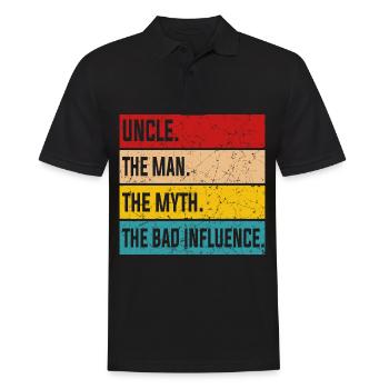 uncle - Men's Polo Shirt - black - Front - Kai (181cm)