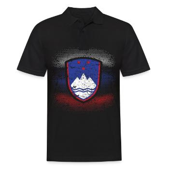 Slowenien - Männer Poloshirt - Schwarz - Vorne - Kai (181cm)