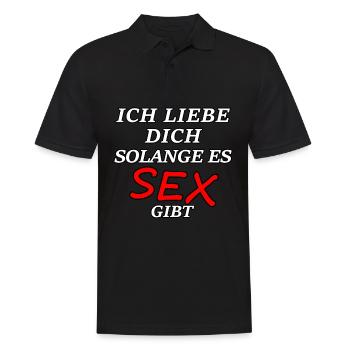 Ich liebe dich solange es gib Sex Spruch Geschenk - Männer Poloshirt - Schwarz - Vorne - Kai (181cm)