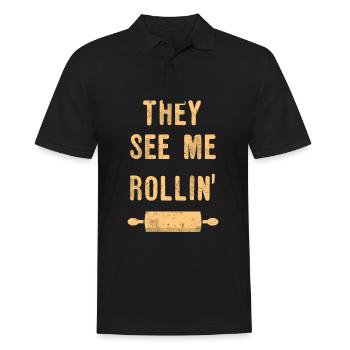 énonciations drôles boulanger boulangerie - Polo Homme - noir - Devant - Kai (181cm)