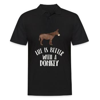 ass - Men's Polo Shirt - black - Front - Kai (181cm)