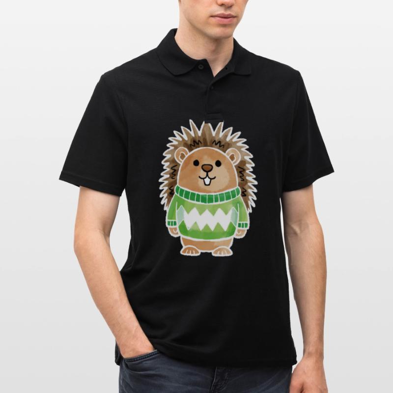Igel pullover white Männer Poloshirt