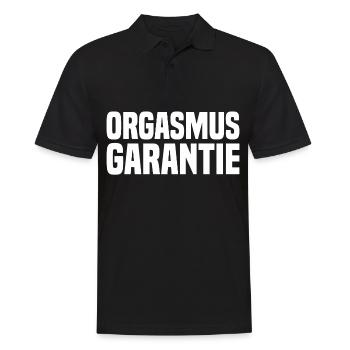 Orgasmus garantie white - Männer Poloshirt - Schwarz - Vorne - Kai (181cm)