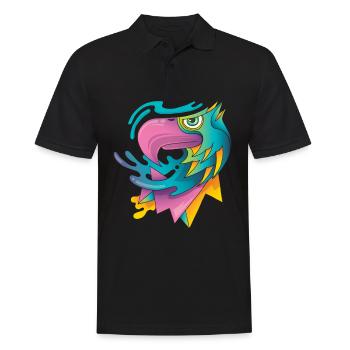 Eagle head modern graphic pop art - Men's Polo Shirt - black - Front - Kai (181cm)