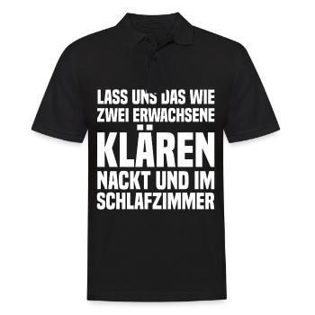 Lass uns das wie zwei erwachsene klaeren nackt und - Männer Poloshirt - Schwarz - Vorne - Kai (181cm)