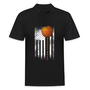 Basketball USA Amerika Flagge Basketballer - Männer Poloshirt - Schwarz - Vorne - Kai (181cm)