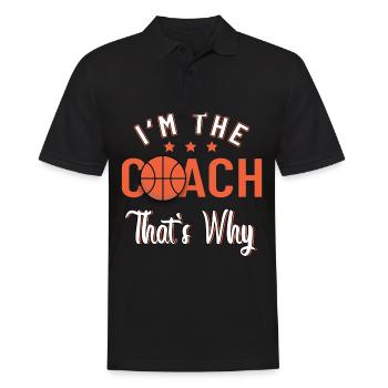Basketball Trainer Coach Basketballer Sportlehrer - Männer Poloshirt - Schwarz - Vorne - Kai (181cm)