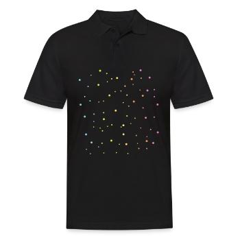 Regenbogen Punkte Muster Geschenkidee - Männer Poloshirt - Schwarz - Vorne - Kai (181cm)
