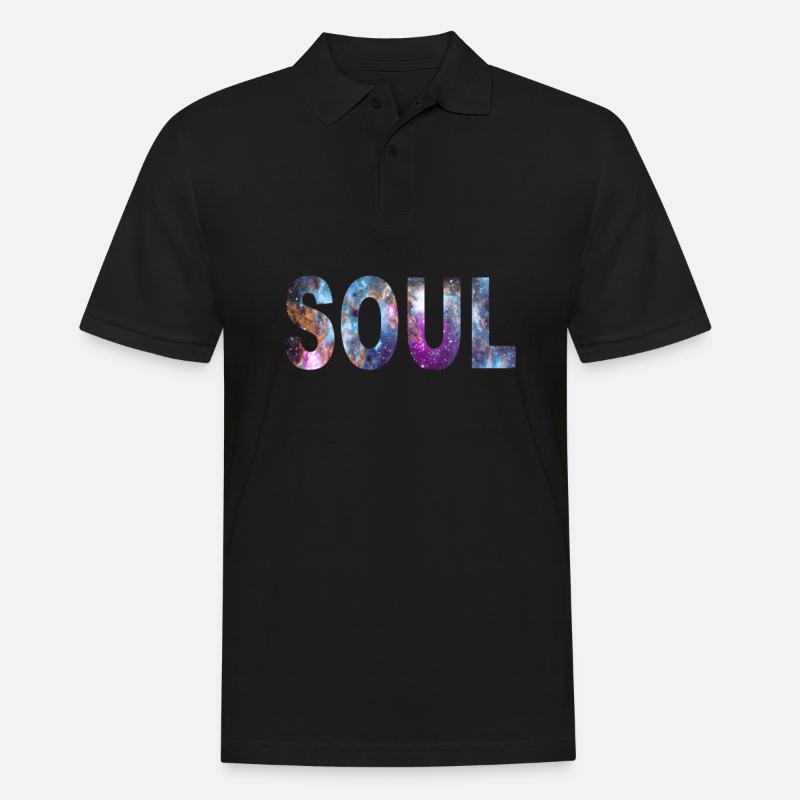 Kosmische Seele - Männer Poloshirt - Schwarz