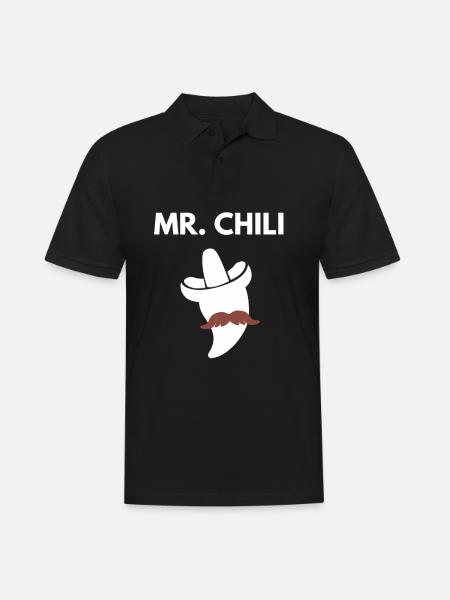 Hr. Chili Mustache Sombrero - Herre poloshirt - sort