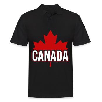 Kanada Flagge Ahornblatt Herkunft Kanadier - Männer Poloshirt - Schwarz - Vorne - Kai (181cm)