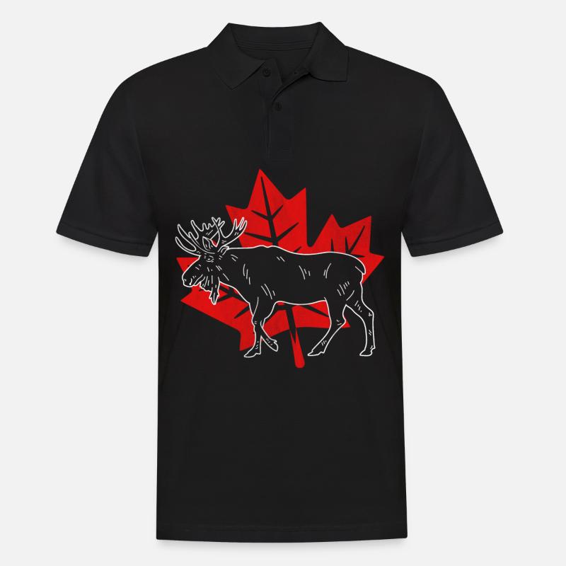 Kanadensisk Elk Kanada Kanada Flaggbladle Leaf - Pikétröja herr - svart