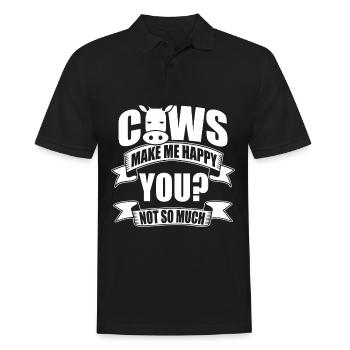 Kuh Kühe Bauer Farmer Farm Bauernhof Tiere - Männer Poloshirt - Schwarz - Vorne - Kai (181cm)