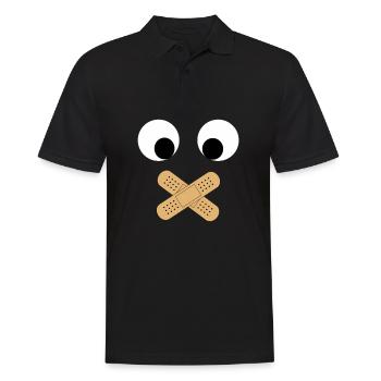 Gesicht Mund Verbieten lustiges Geschenk für Kind - Männer Poloshirt - Schwarz - Vorne - Kai (181cm)