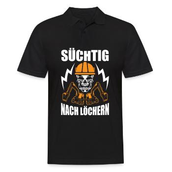Excavator T-shirt - addicted to holes - Men's Polo Shirt - black - Front - Kai (181cm)