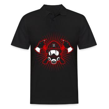 Firefighter Firefighter woman Firefighters - Men's Polo Shirt - black - Front - Kai (181cm)