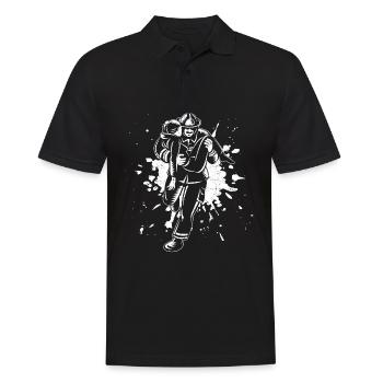 Firefighter Fire Department Firefighter Woman Hero - Men's Polo Shirt - black - Front - Kai (181cm)